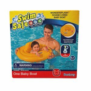 Swim Safe ABC One Baby Boat Wondersplash Round 3 Ring Ages 0-1 yrs Yellow New
